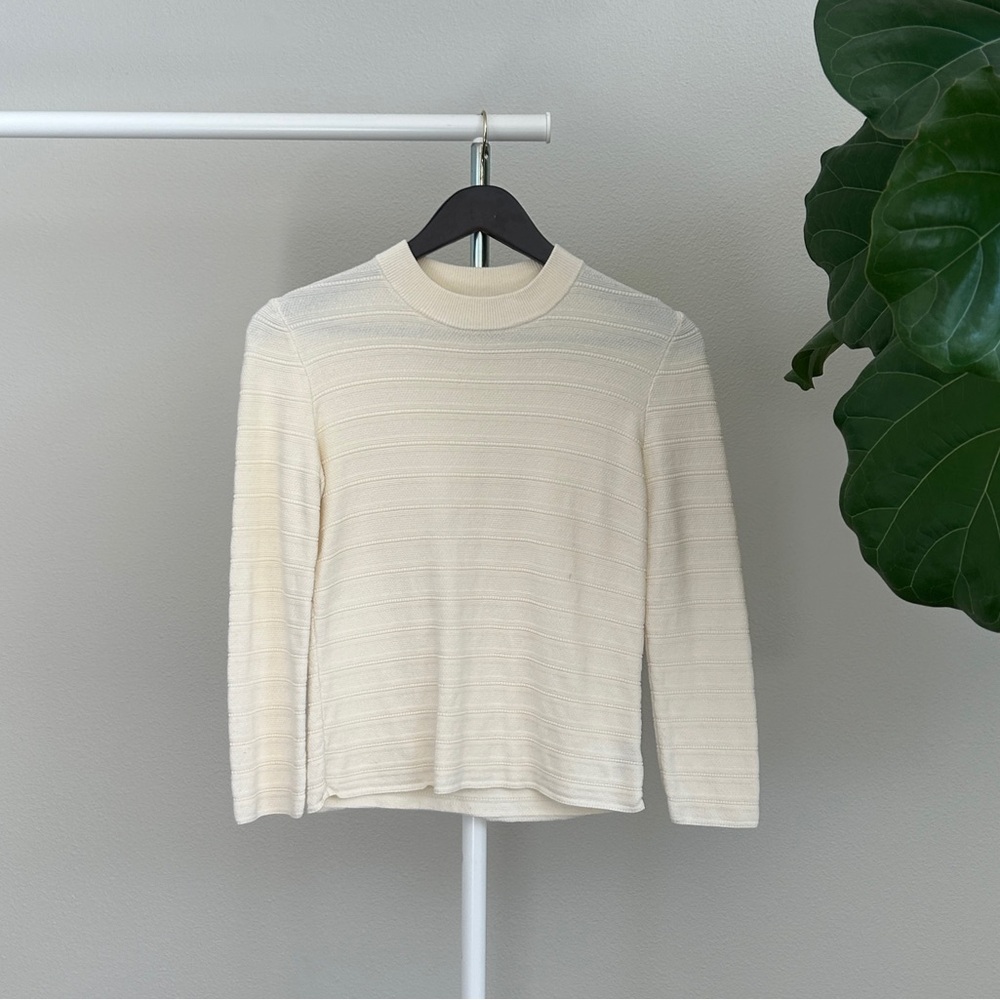 Theory Cream Crew Neck Sweater